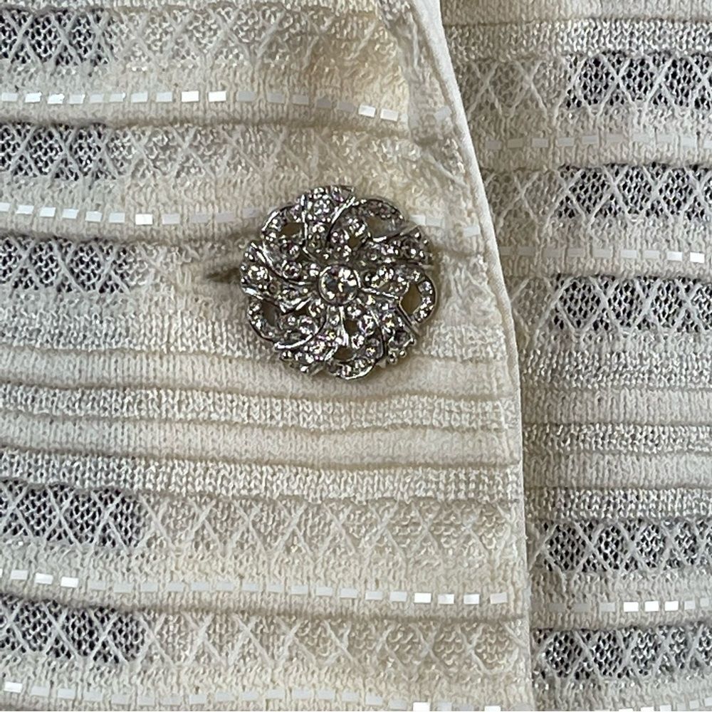 St John Evening Collection 2 Piece Blazer Skirt Tie/Button Front - Picture 13 of 16